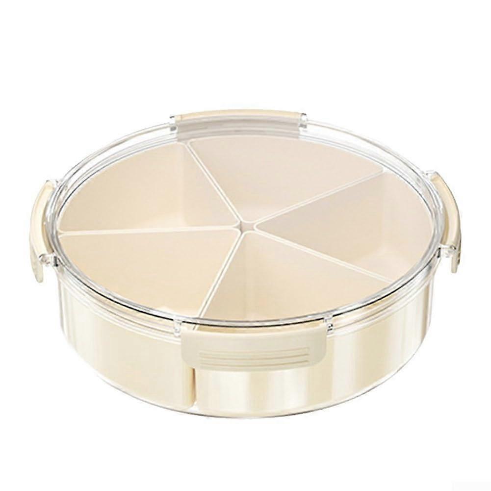 Serving Tray With Lid 45Compartment Clear ABS Snack Box For Candy Nuts Cookies Fruit White Round