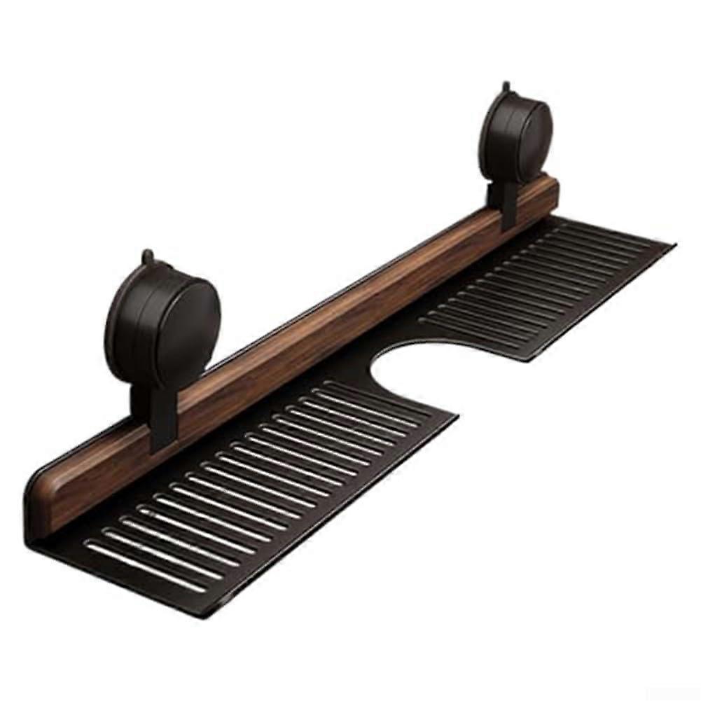 Walnut Suction Cup Rack Wall Mounted NoDrill Shower Caddy HeavyDuty Faucet Storage RV Dorm Restroom