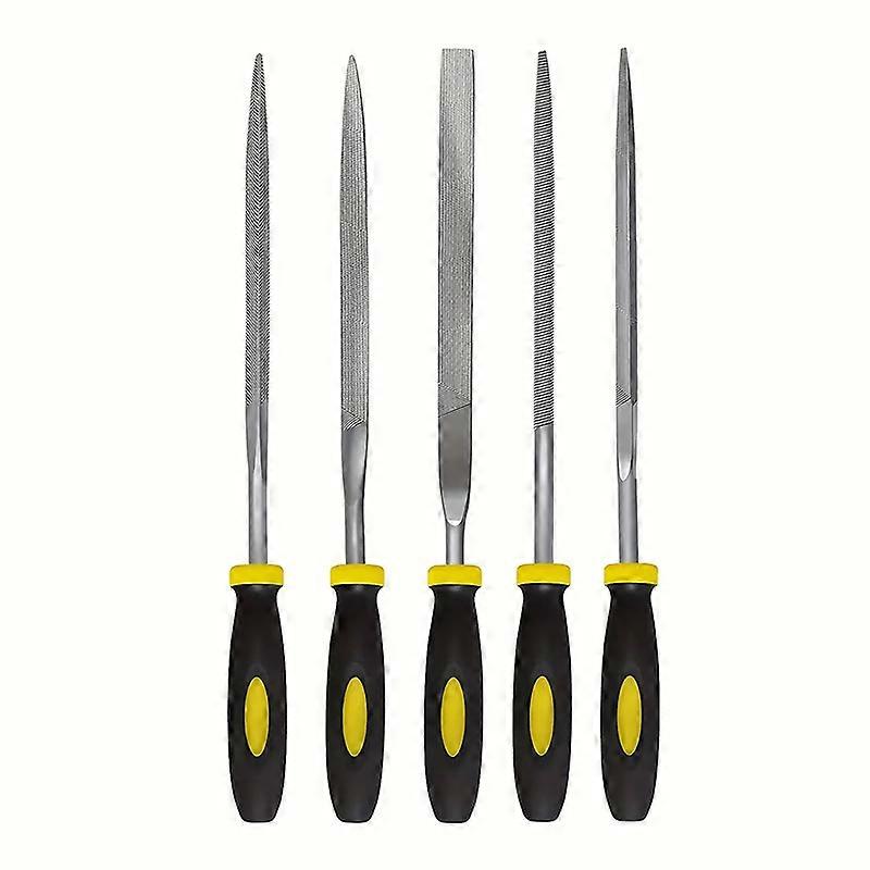 Premium Needle File Set - High-Carbon Steel Files with Non-Slip Ergonomic Handles for Precise Filing on Wood Plastic Model