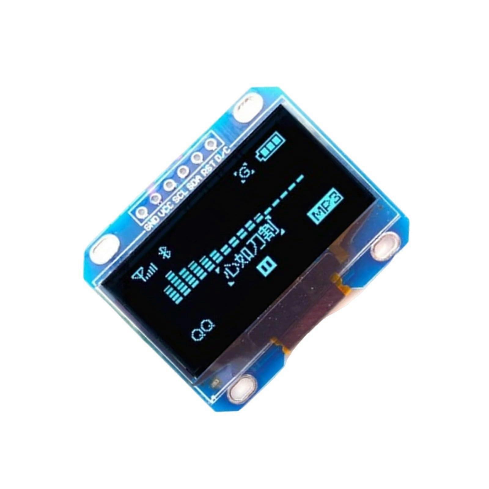 128 x 64 LED Display Module 1.3 Inch LCD Screen White On Blue Font Communication Board