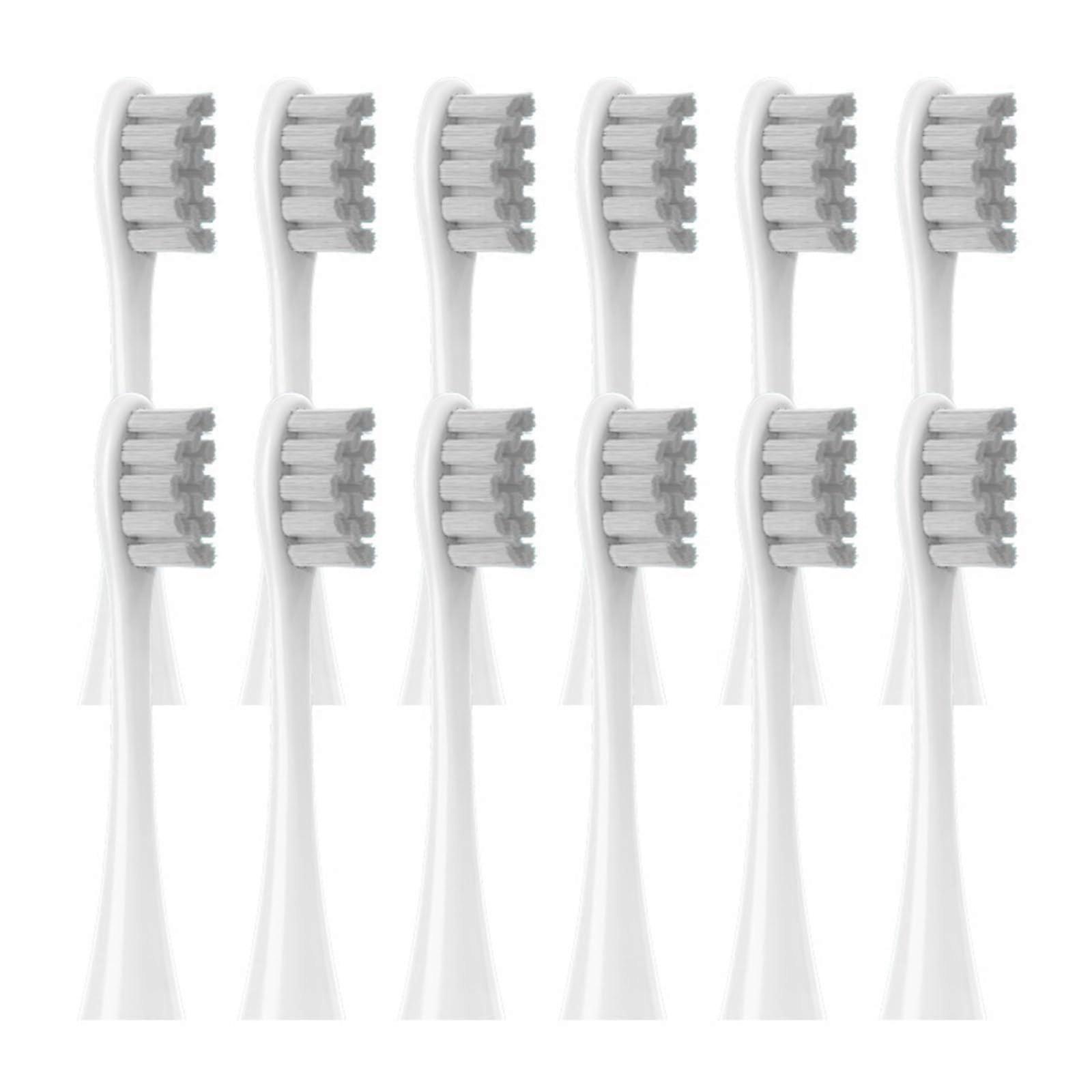 Replacement Brush Heads Compatible With X/X Pro/Z1/F1/One/Air 2/SE DuPont Soft Bristle Nozzles Gray 12 Pack