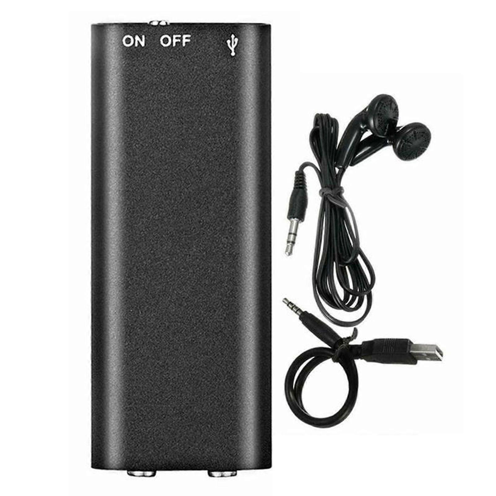 Worlds Smallest Mini Voice Recorder with Earphones, Small Audio Dictaphone for Meetings, Lectures and Transfer Files