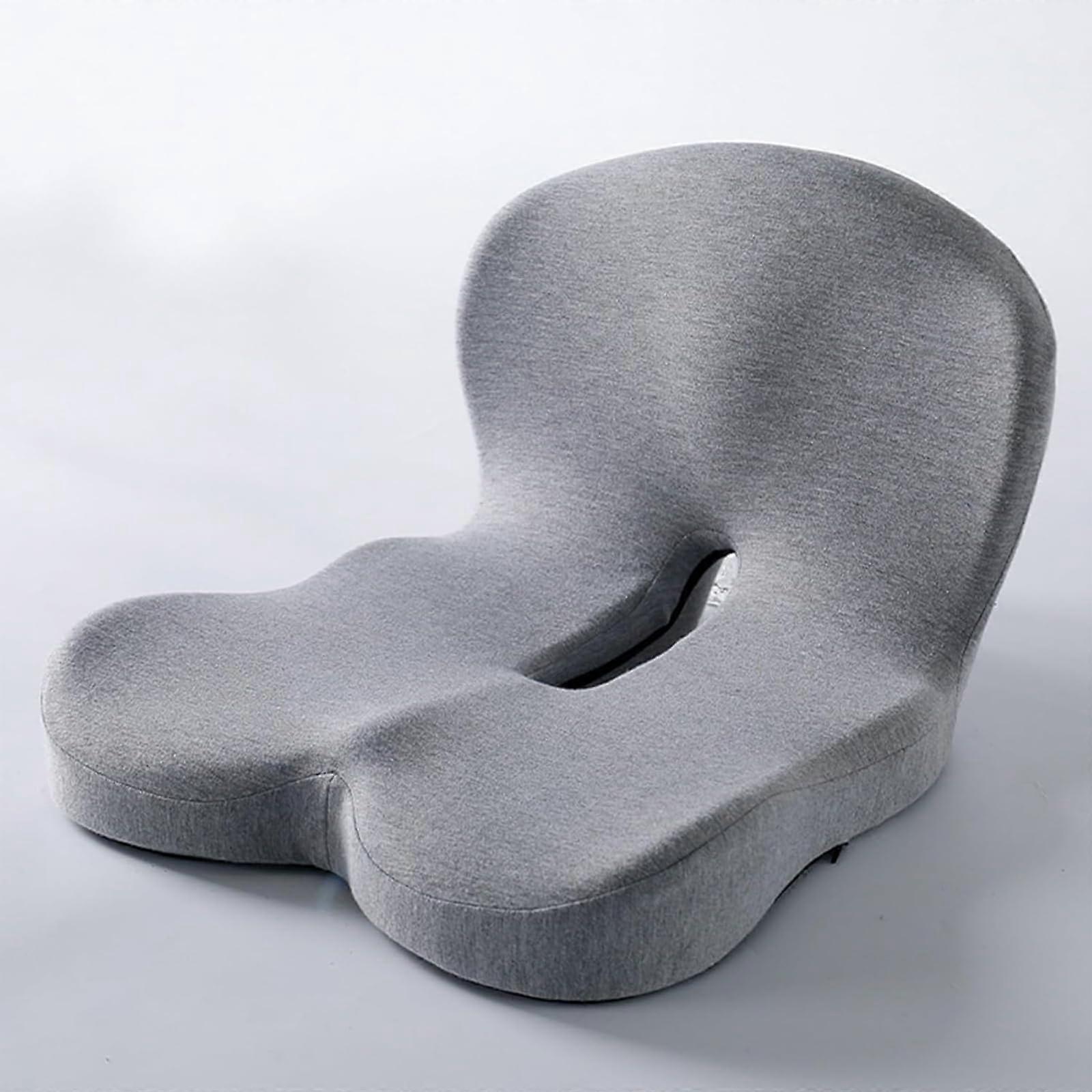 Back and Seat Cushion Car Seat Cushion Memory Foam SlowRebound Inner Core AntiSlip Bottom Removable And Washable (G)