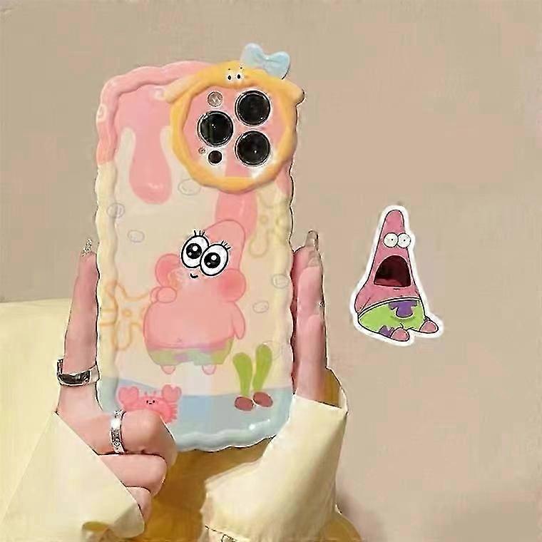 Bunny lens SpongeBob iPhone14promax mobile phone case iPhone13 couple 12/11 cartoon xr soft x