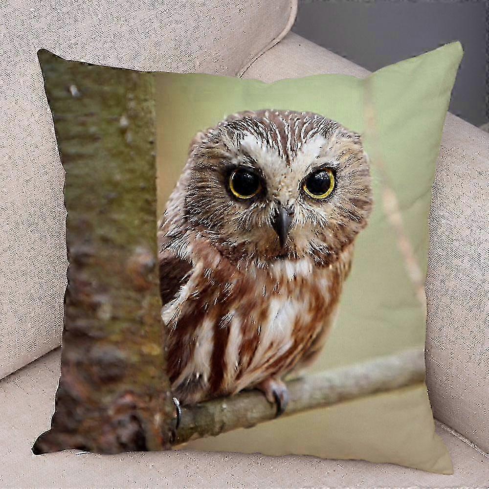Fronha de Almofada com Tema de Vida Selvagem Encantadora para Decoração de Sofá e Quarto de Crianças com Design de Coruja Adorável 287jpjcjh