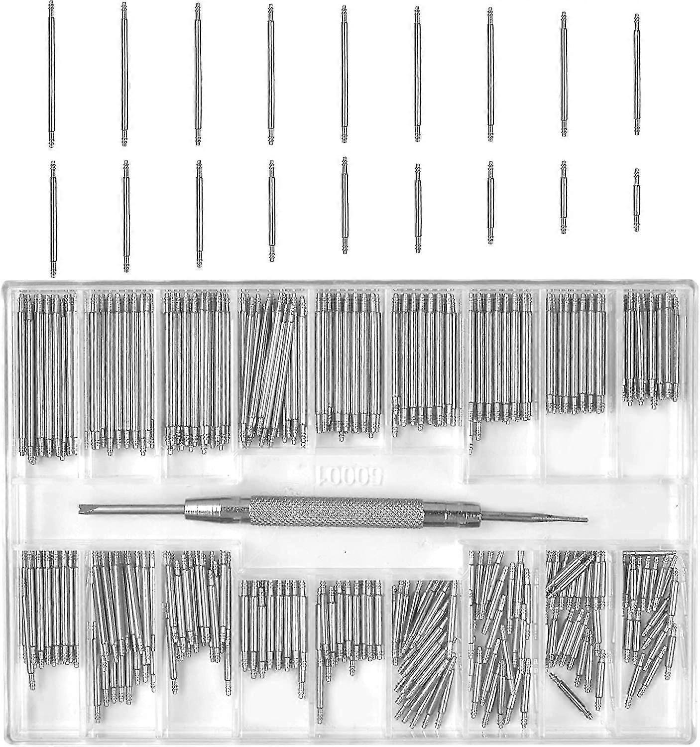 360 stykker Watch Spring Bars, 8-25mm rustfritt stål Watch Pins Spring