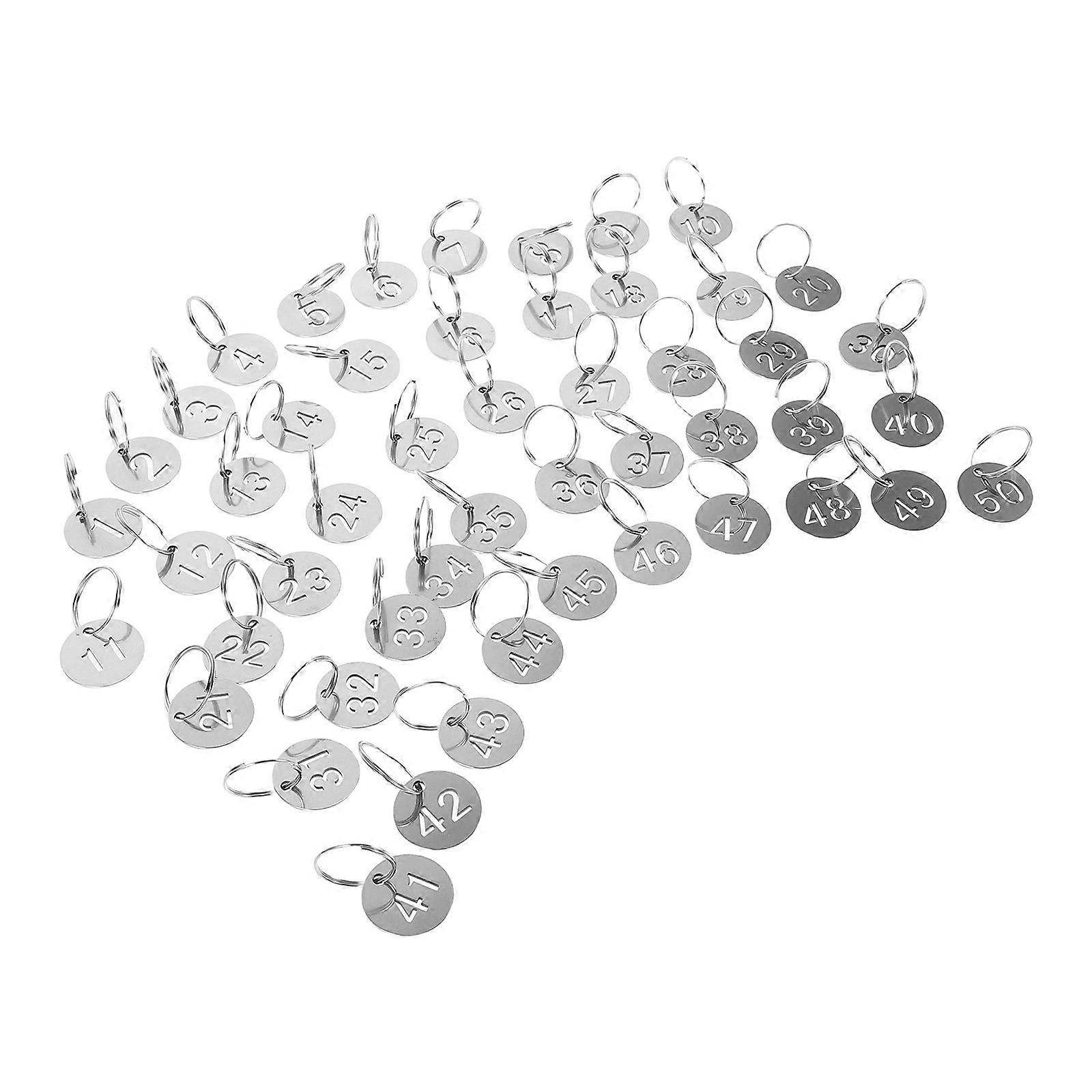Durable Stainless Steel Key Tags for Number Coding 50Pcs Round Tags
