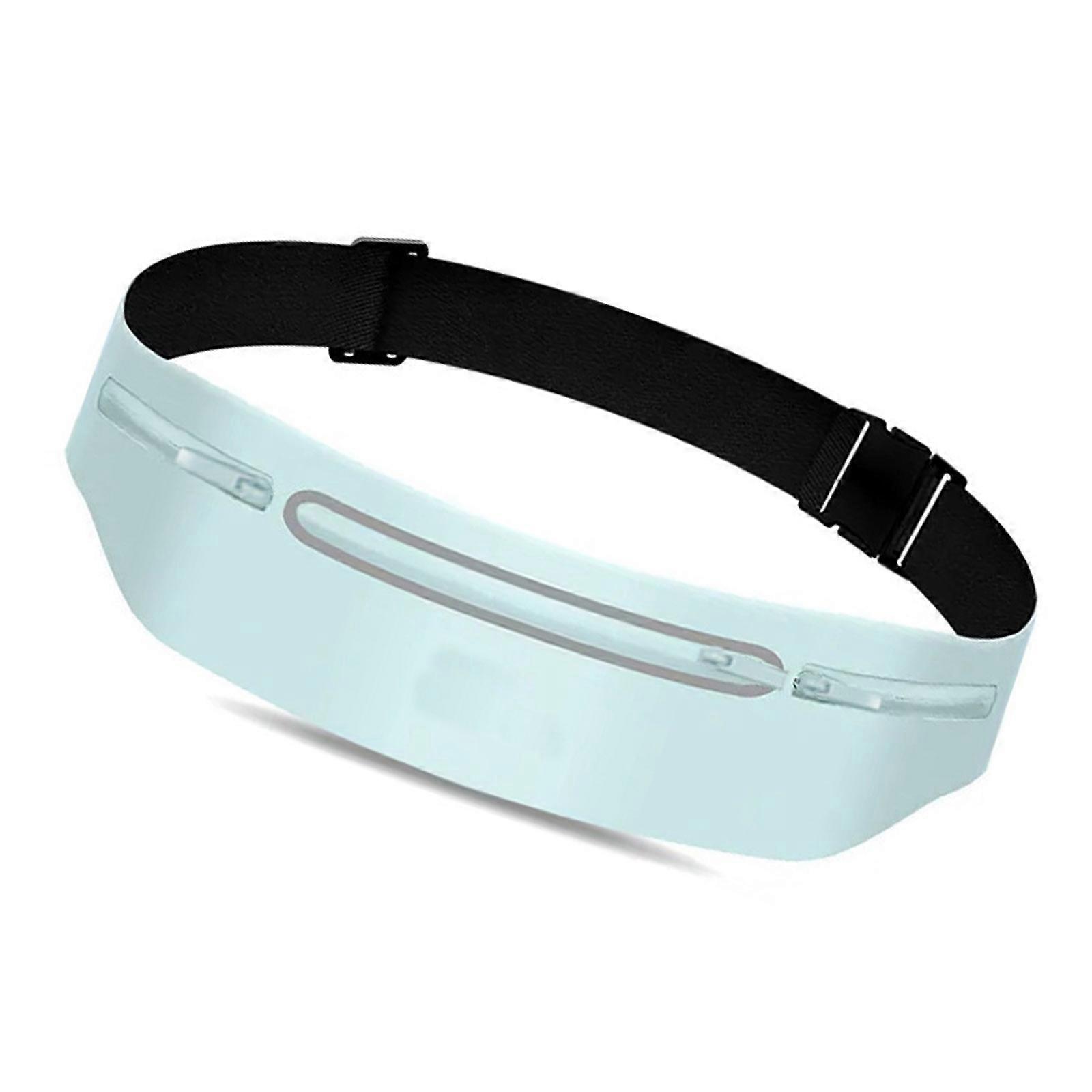 Lightweight Nonslip Sports Waist Pack Three Pockets Secure Storage Organsier Bag For Phone Keys Essential  Sky Blue