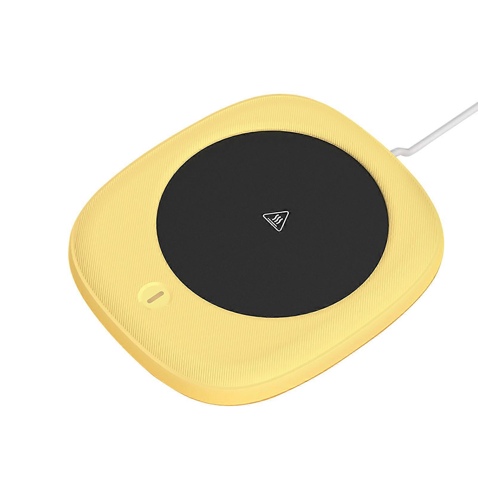 Energy Efficient USB Cup Warmer with Heating Surfaces 2 Temperature Control Automatic Safety Shutdown for Hot Drinks  Yellow