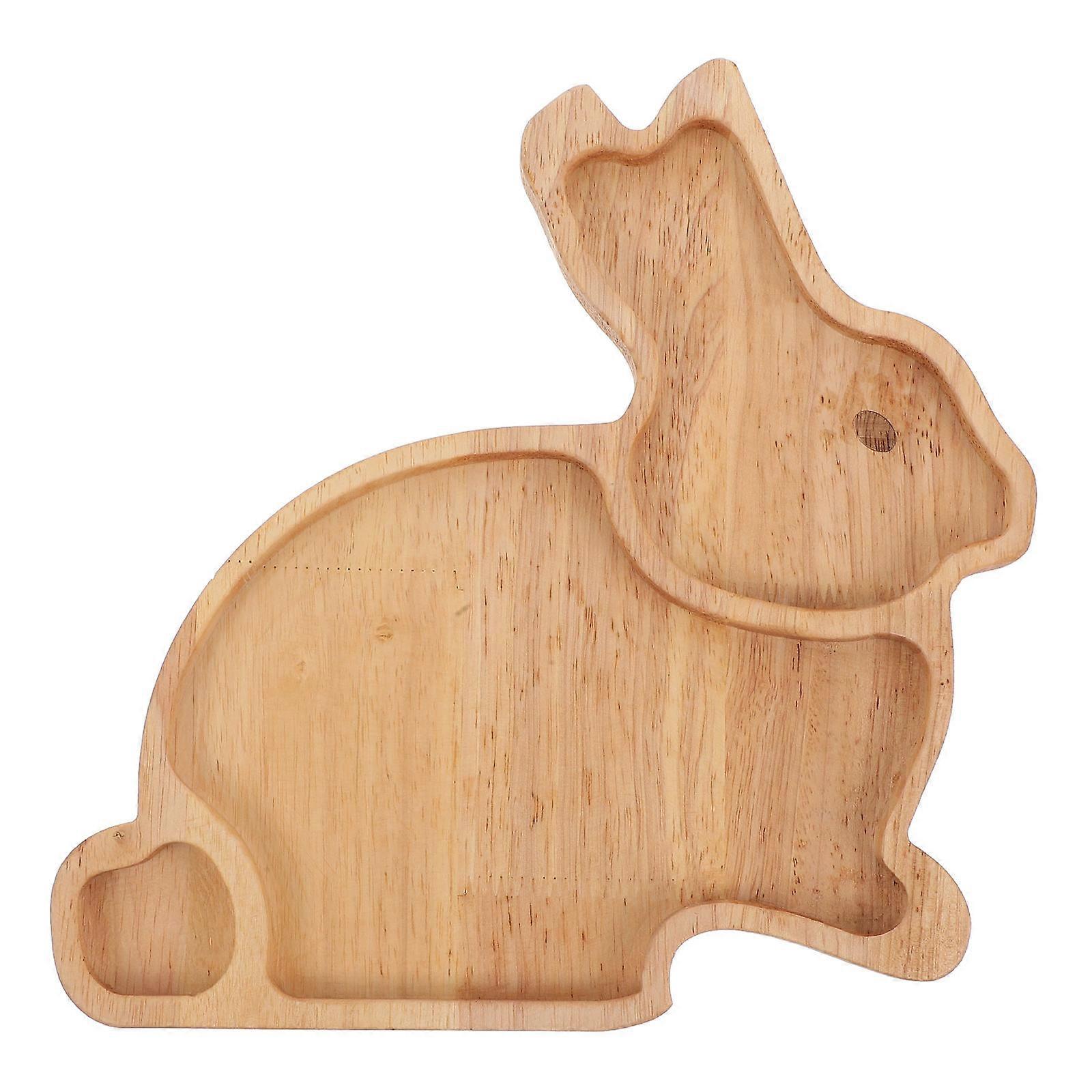 Wooden Easter Tray Creative Tray for Serving Cartoon Solid Wood Plate