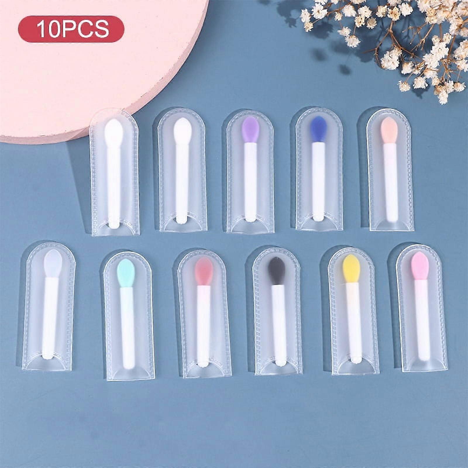 10Pcs Portable Lip Gloss Applicator Multifunctional Silicone Lip Brushes