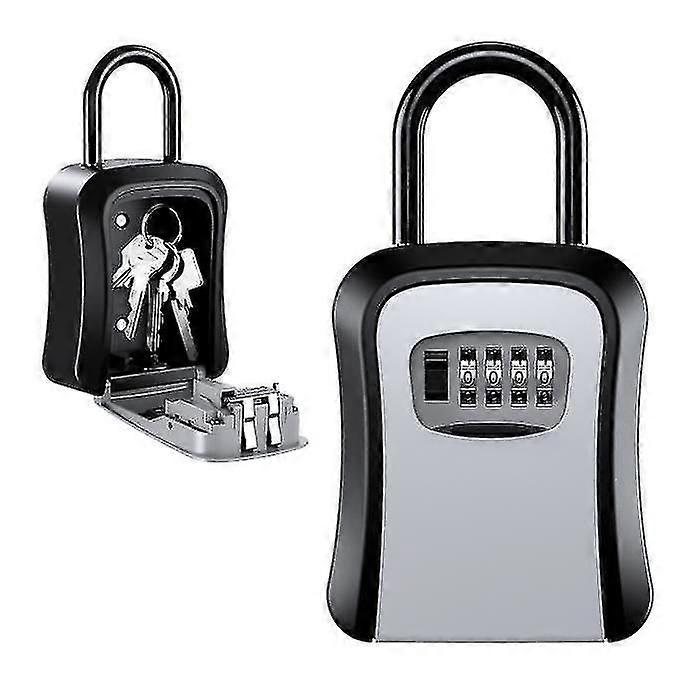 Secure Key Box, Waterproof Storage Alloy Key Safe Box, 4-Digit Combination Code