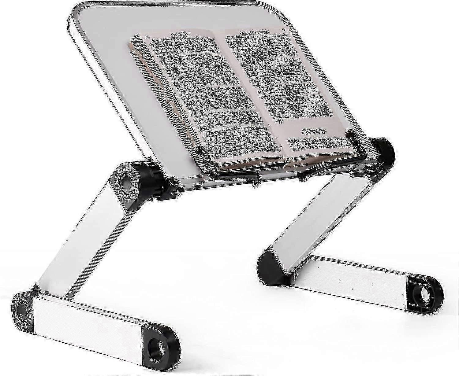 Height And Angle Adjustable Book Stand Ergonomic Stand For Heavy Learning Books And Tablets, Foldable (white)