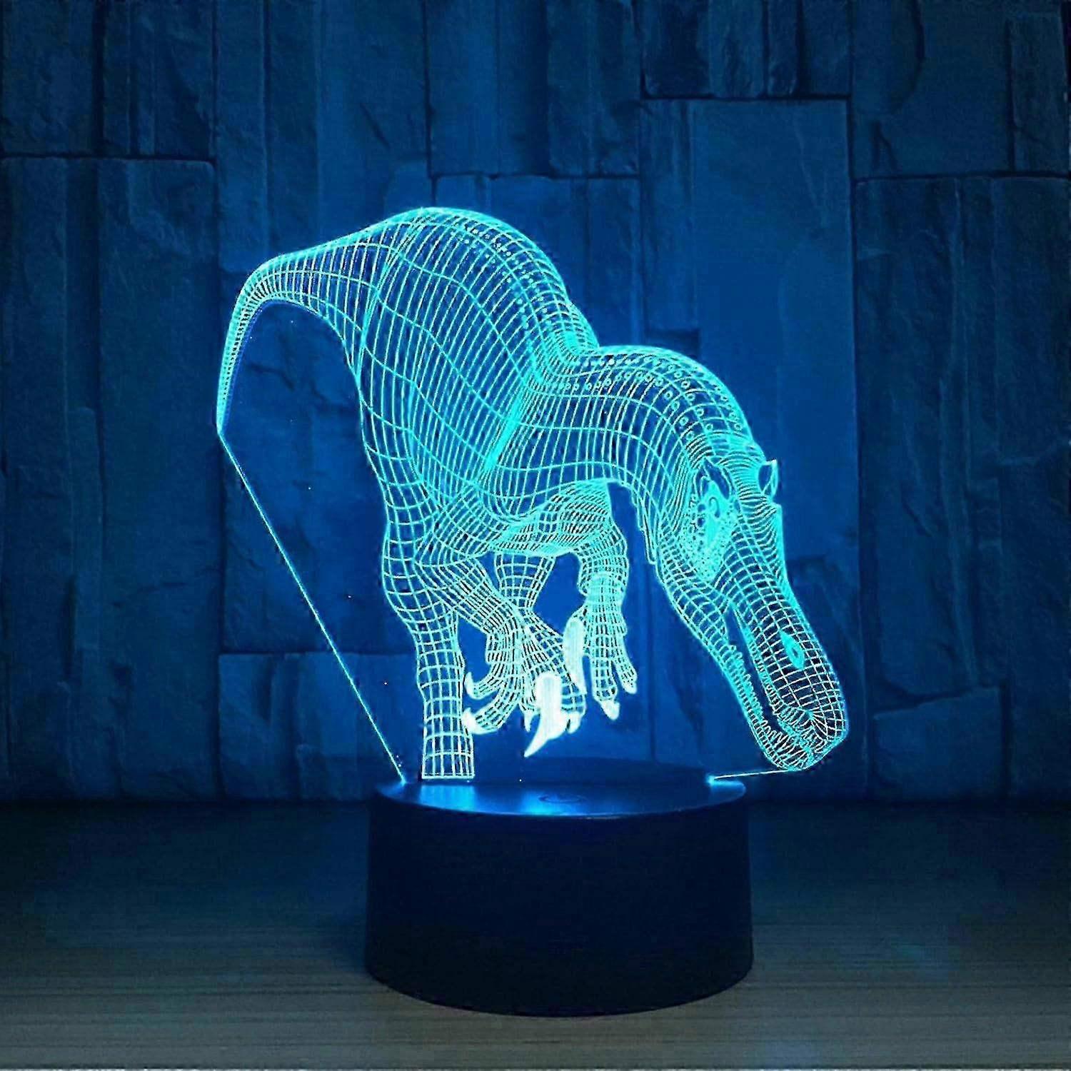 e Dinosaur 3D Night Light for Kids, 3D Led Illusion Lamp Three Patterns 7 Colors Change Decor Lamp, 3D Illusion Lamp Toys Lamp Toys