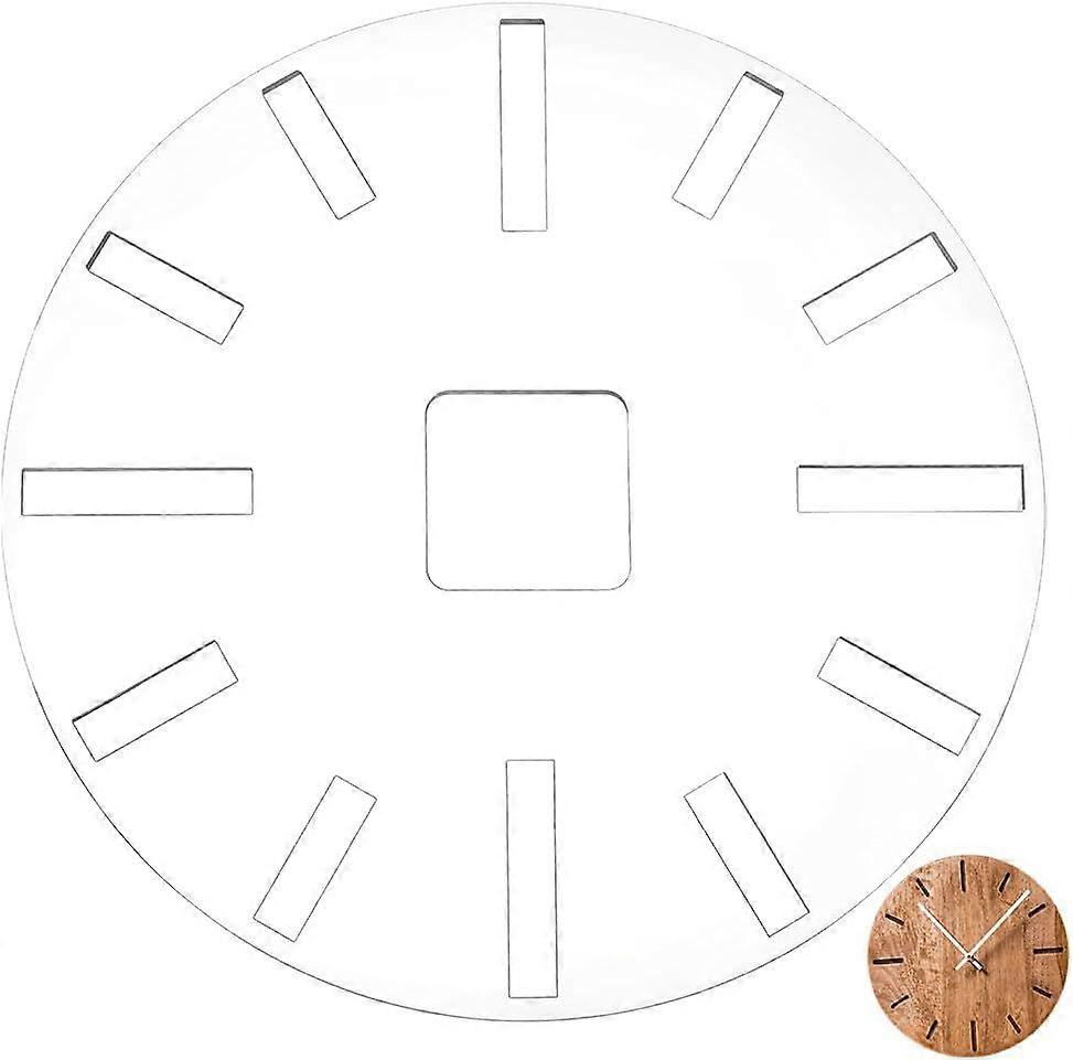 Clock Router Templates 12inch Acrylic Router Inlay Template Circle Clock Face with Clock Dials for Woodworking DIY Clock Board 6mm Thick
