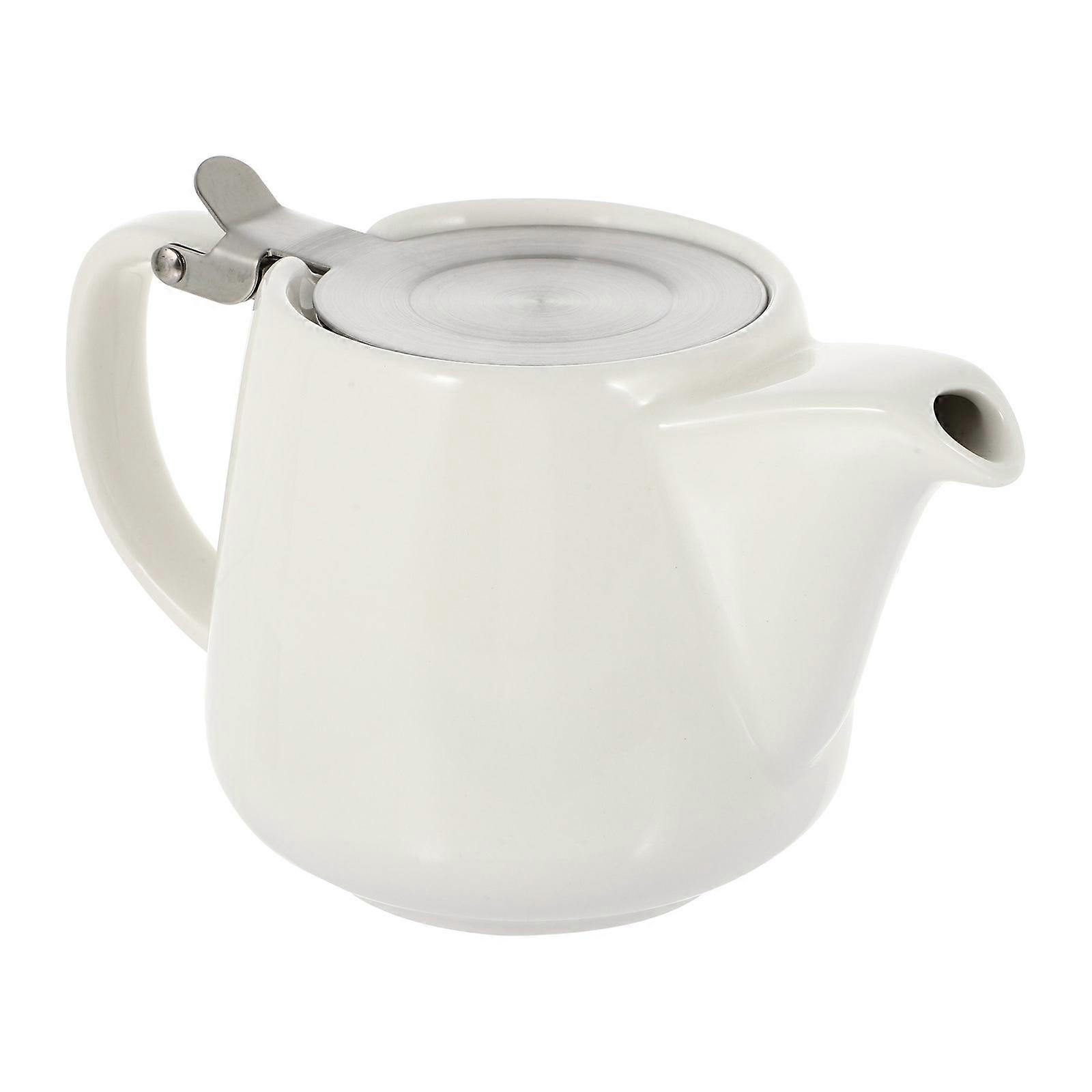 Ceramic Flower Teapot Tea Container For Daily Tea Making 600ML White Tea Making 1Pcs
