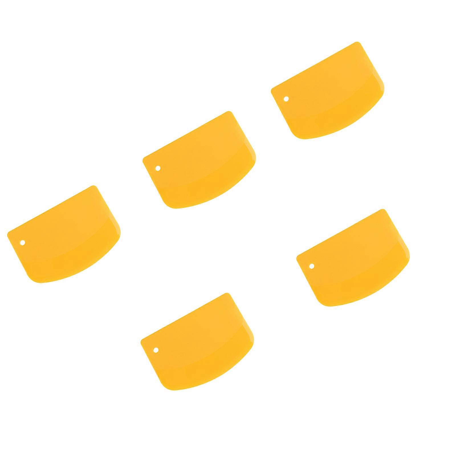 Multipurpose Food Safe Plastic Semi Circular Baking Scraperboard Ergonomic Curved Cake Cream Spatula for Smooth Dough Cutting  Yellow