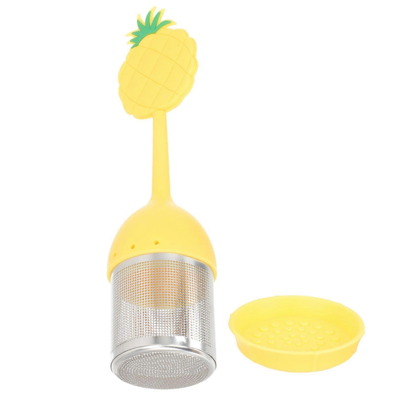 Pineapple Silicone Stainless Steel Tea Infuser with Fine Mesh Filter for Loose Leaf Brewing