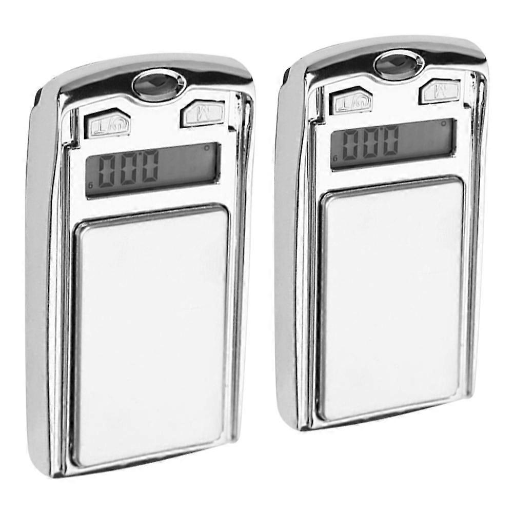 Mini Electronic Scale for Weighing Use 2Pcs Pocket Digital LCD Display Silver