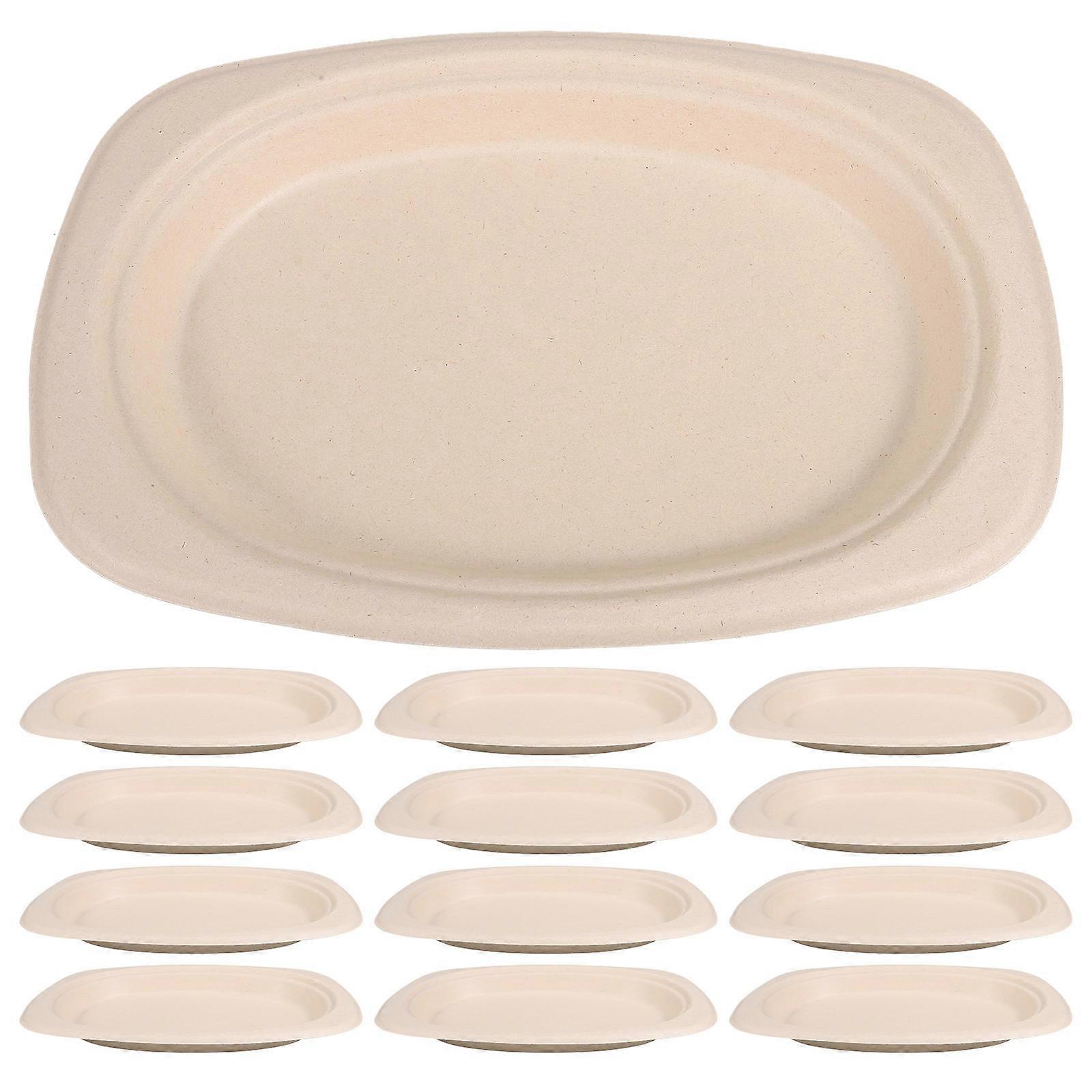 Paper Oval for Party 50Pcs Beige Pulp