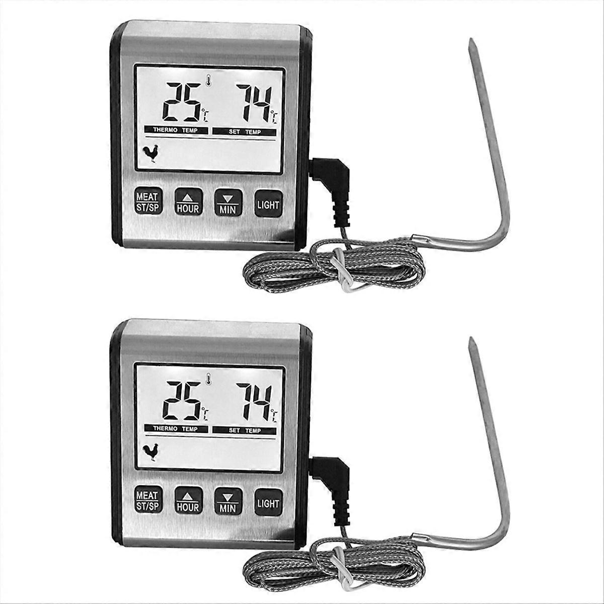 2Pcs TP710 Digital Cooking Meat Thermometer