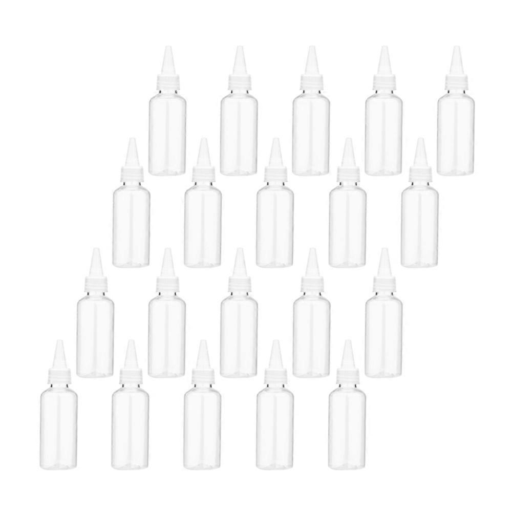 Pet Plastic Pigment Bottles Squeeze Bottles for Storage Use 40Pcs White