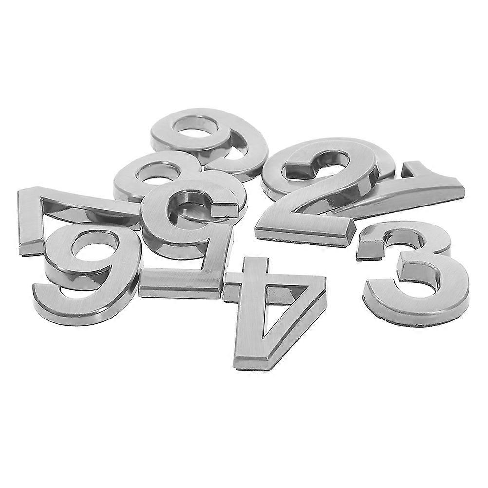 10Pcs Grey Self-Adhesive 3D Numbers for Room and Mailbox Number Use