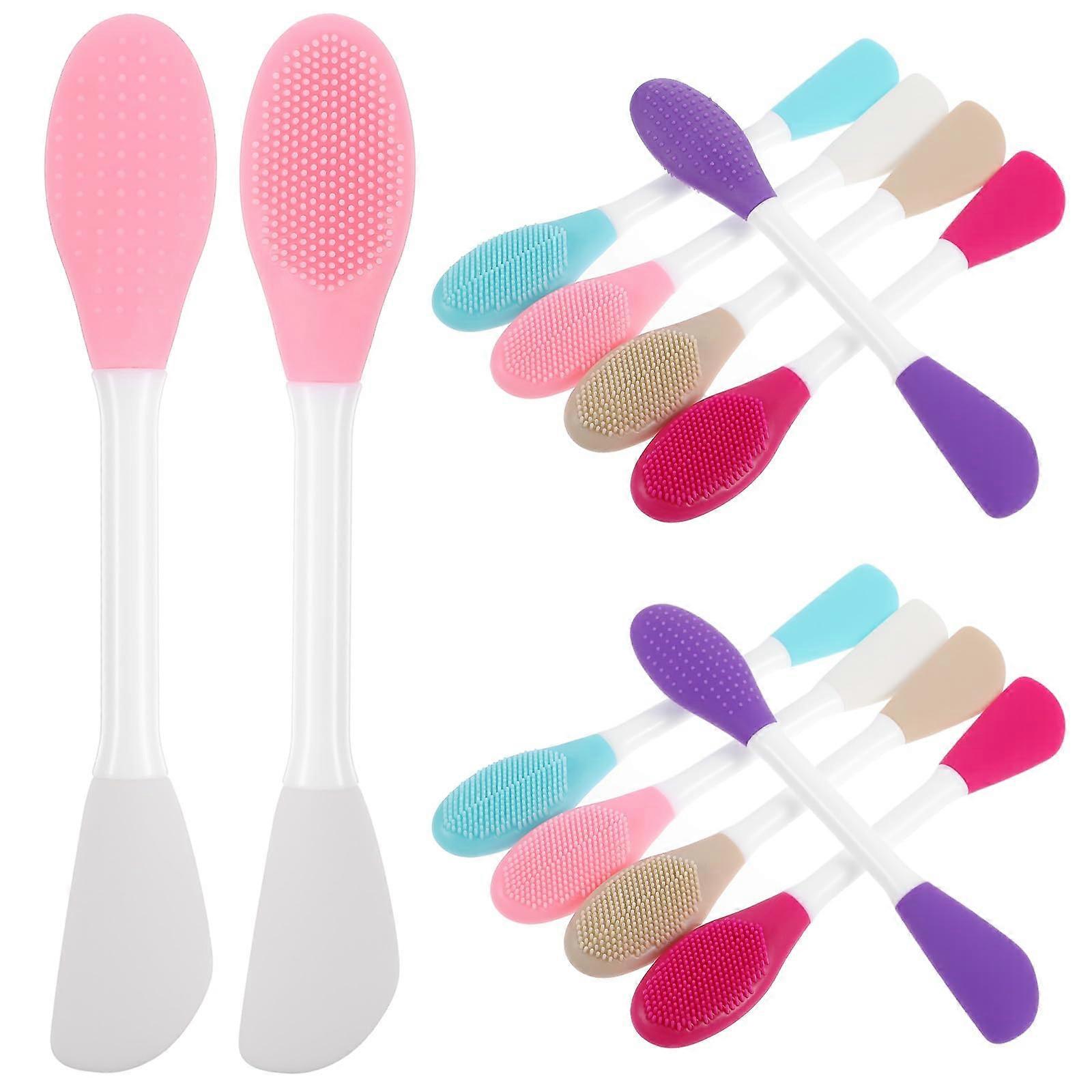 50 Pcs Silicone Face Mask Applicator and DoubleSided Facial Cleansing Brush, 2 in 1 Gentle Exfoliator