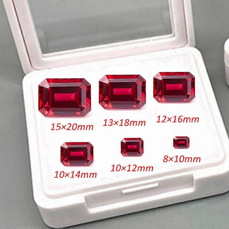Box Pack Ruby Gem Emerald Cut UV Test Ruby VVS Loose Gemstones For Jewelry Making/Collection/DIY Stone