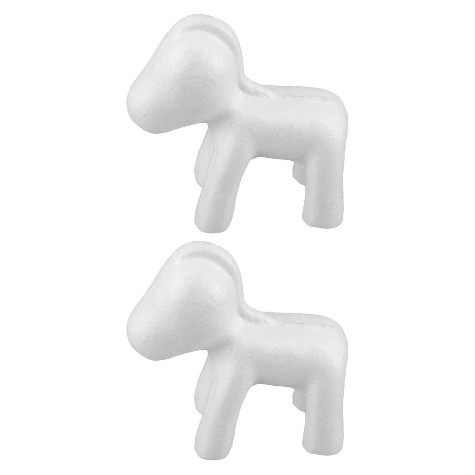 Polystyrene Unicorn Craft Mold for Creative DIY Projects 2Pcs White