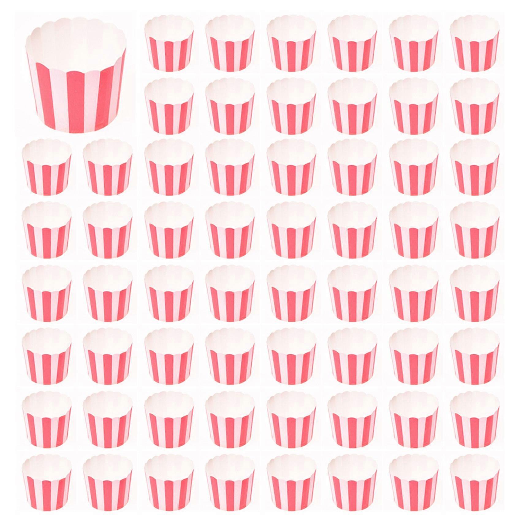 150X Cupcake Wrapper Paper Cake Case Baking Cups Liner Muffin Kitchen Baking Red Stripes