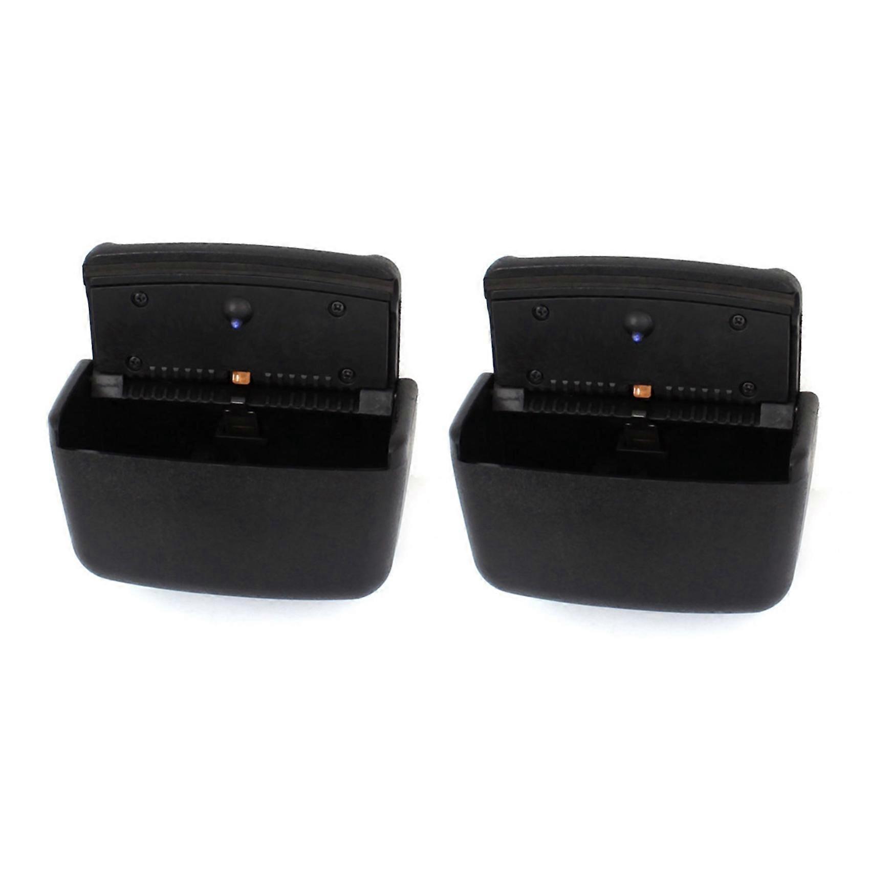 2X Car Black Plastic Rectangular Blue LED Ashtray Holder