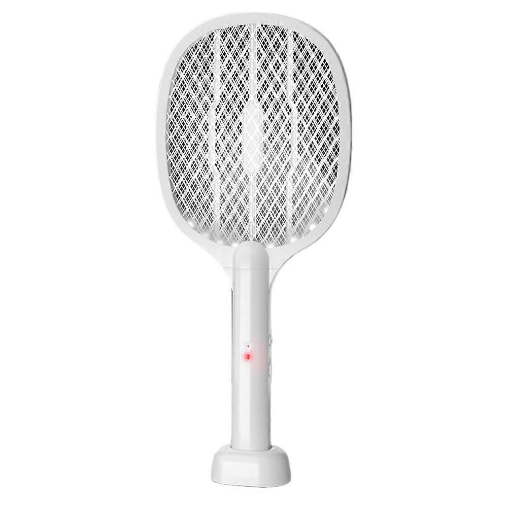 Handheld Electric Fly Swatter 3000V Bug Zapper Racket 2 in 1 Fly Swatter with USB Rechargeable Mosquito Killer Lamp Pest Control