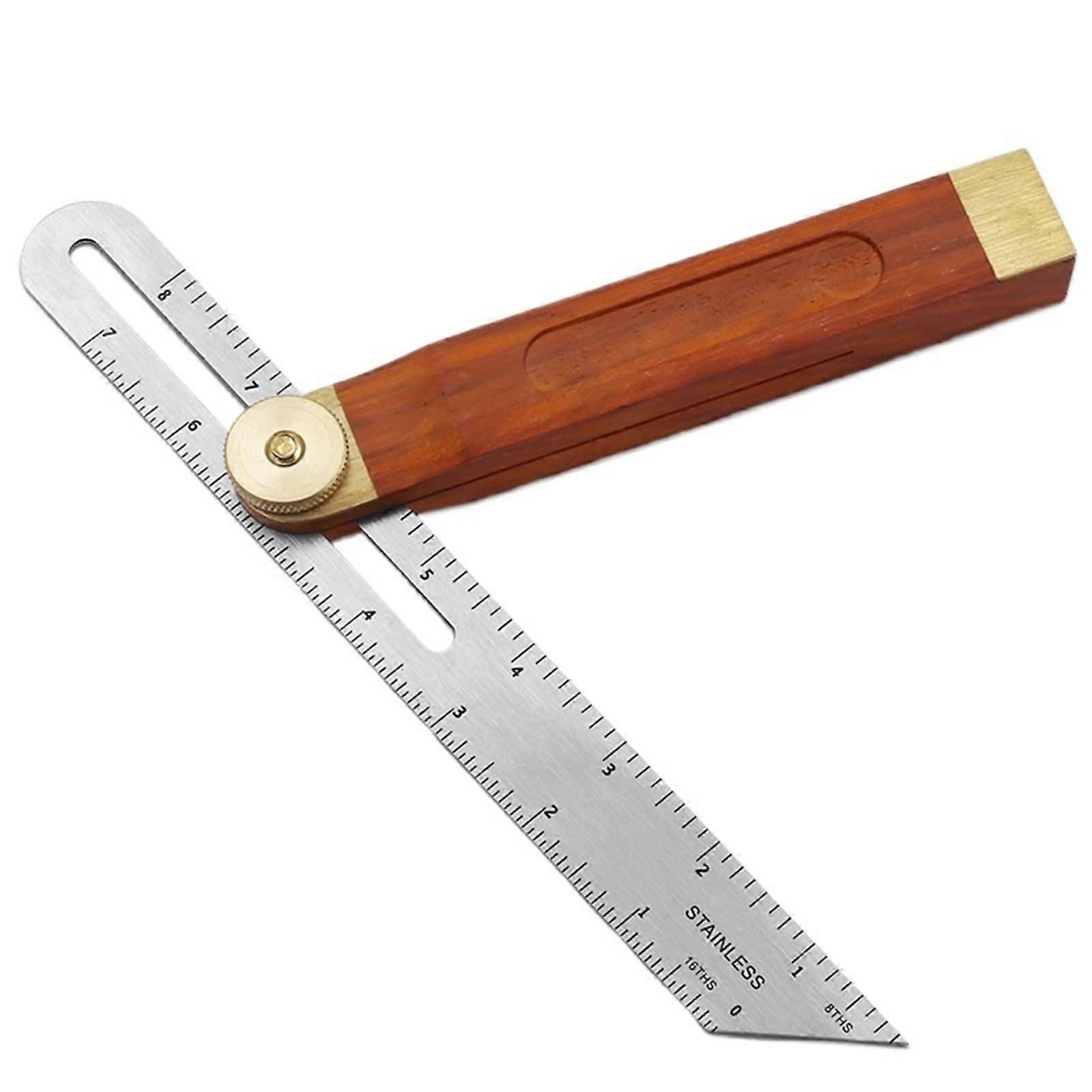 Sliding TBevel Gauge with Wooden Handle for Precise Adjustable Angle Measuring in Woodworking