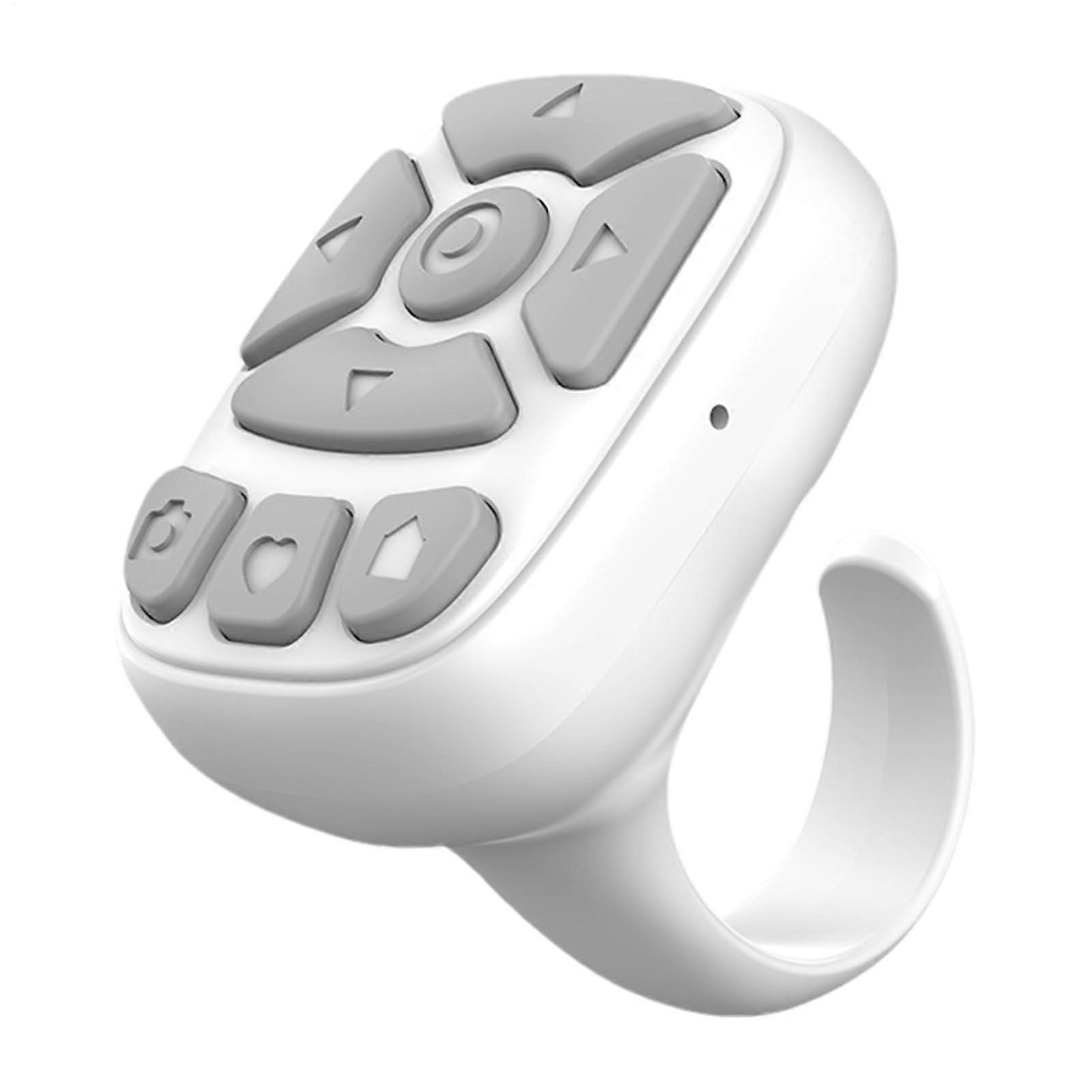 Bluetooth Page Turner Ring with Bluetooth 5.3 for Smartphone Tablet Reading Video and Photo Control White