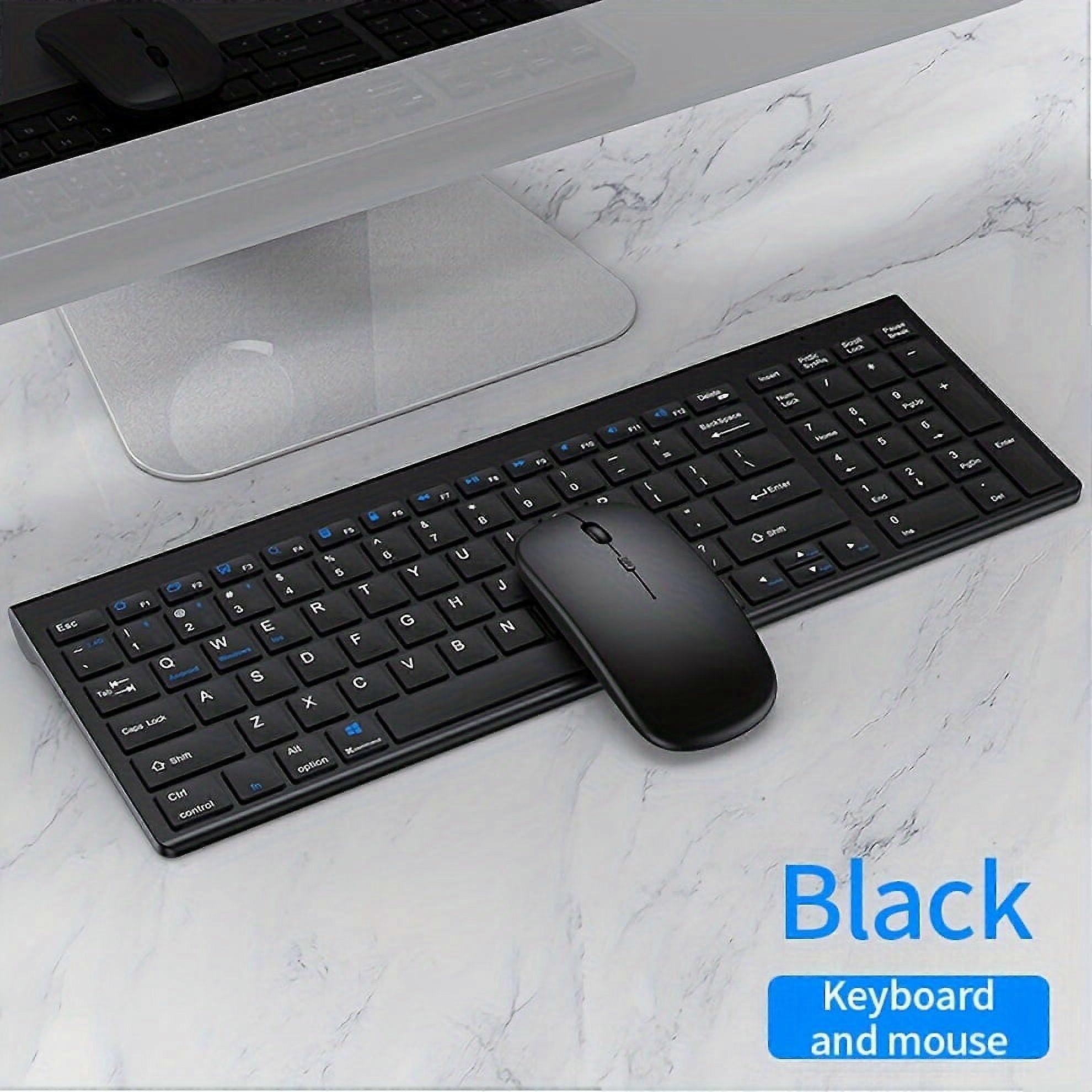 Wireless Rechargeable Full-Size Keyboard & Mouse Combo for Multi-Device Use