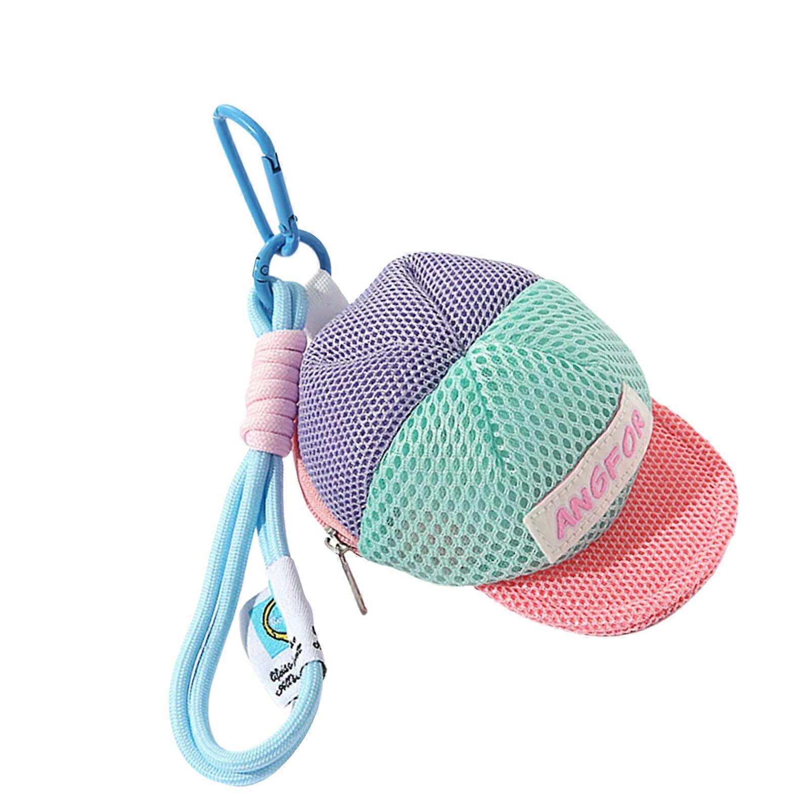 Vibrant Dopamine Color Mesh Storage Pouch For Coin Keys Earphone Portable Lightweight Travel Organiser Bag Washable Multicolor