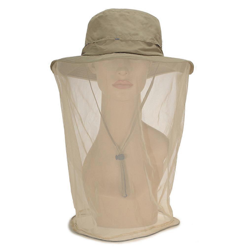 Khaki Net Hat 2Pcs Outdoor Insect
