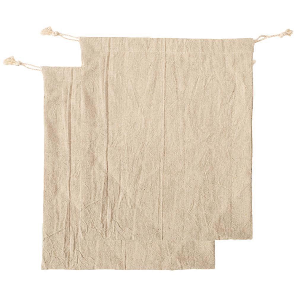 Reusable Linen Bread Bags for Storage Use 2Pcs Drawstring Storage Pouches