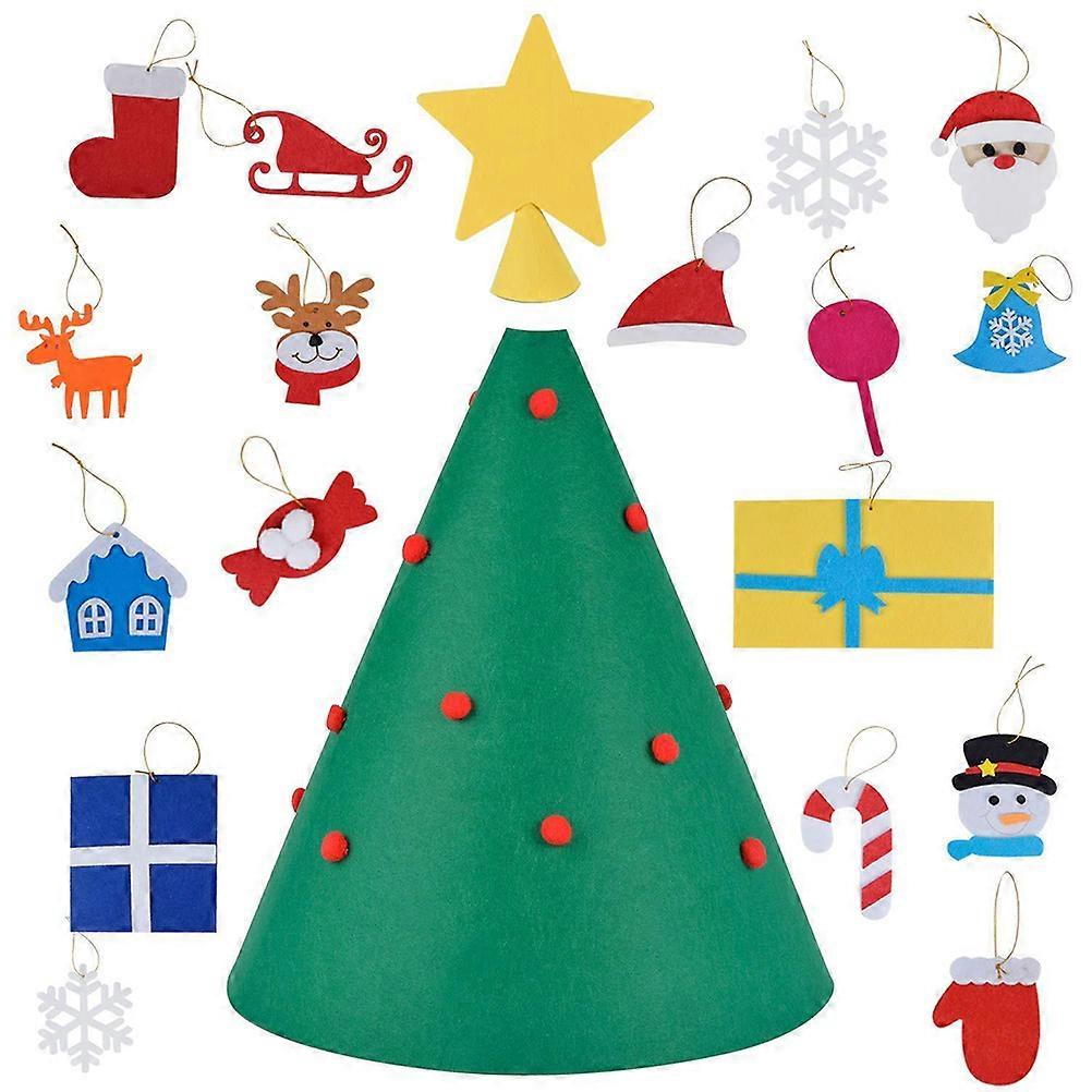 Fabric Christmas Tree Toy DIY Craft with Assorted Colors 1Set