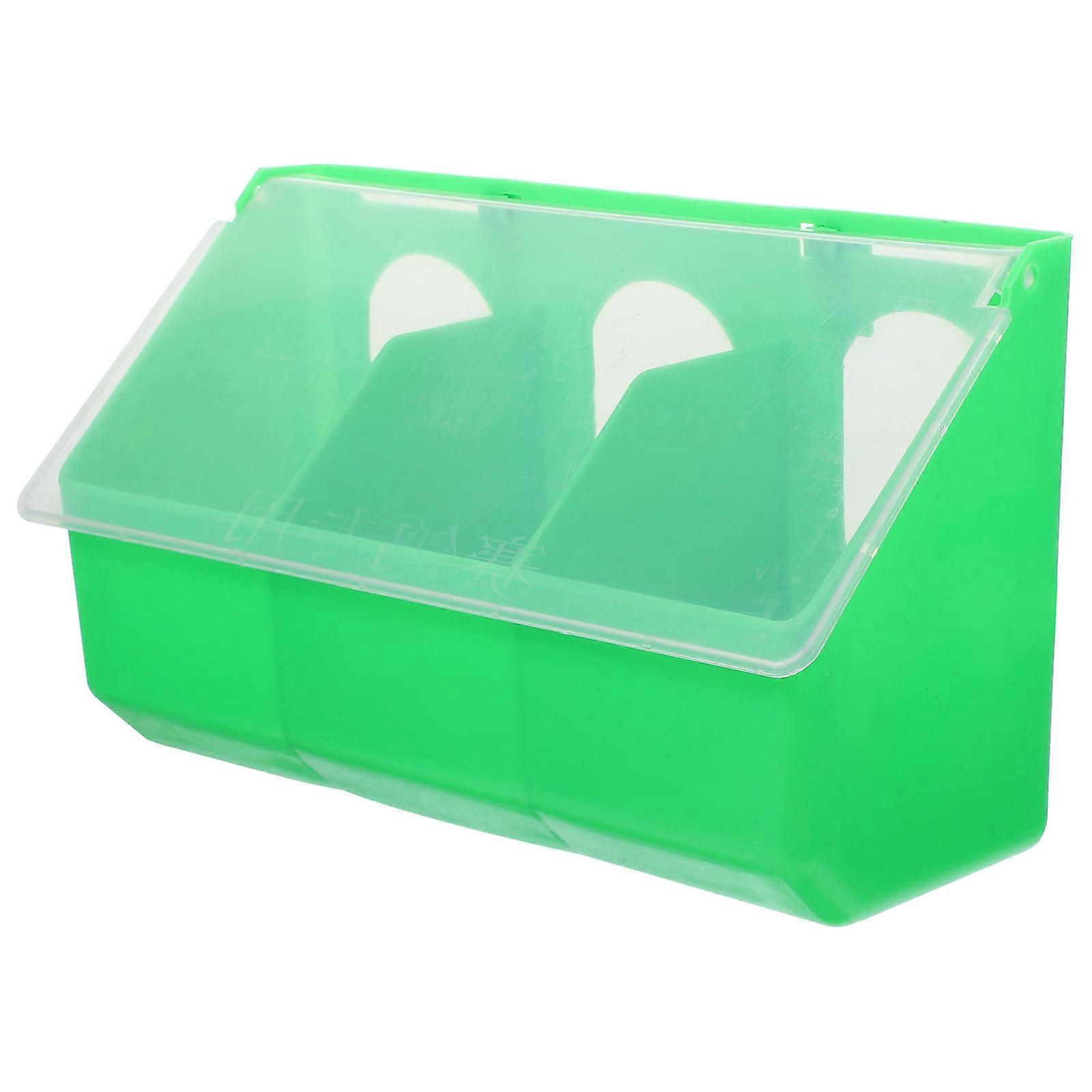 Plastic Bird Feeder Quail Feeder for Storage 1 Piece Green