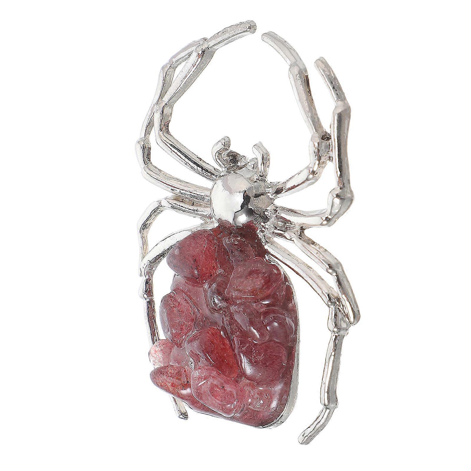 Spider Crystal Statue for Home Decor 2Pcs Red Crystal Spider Model