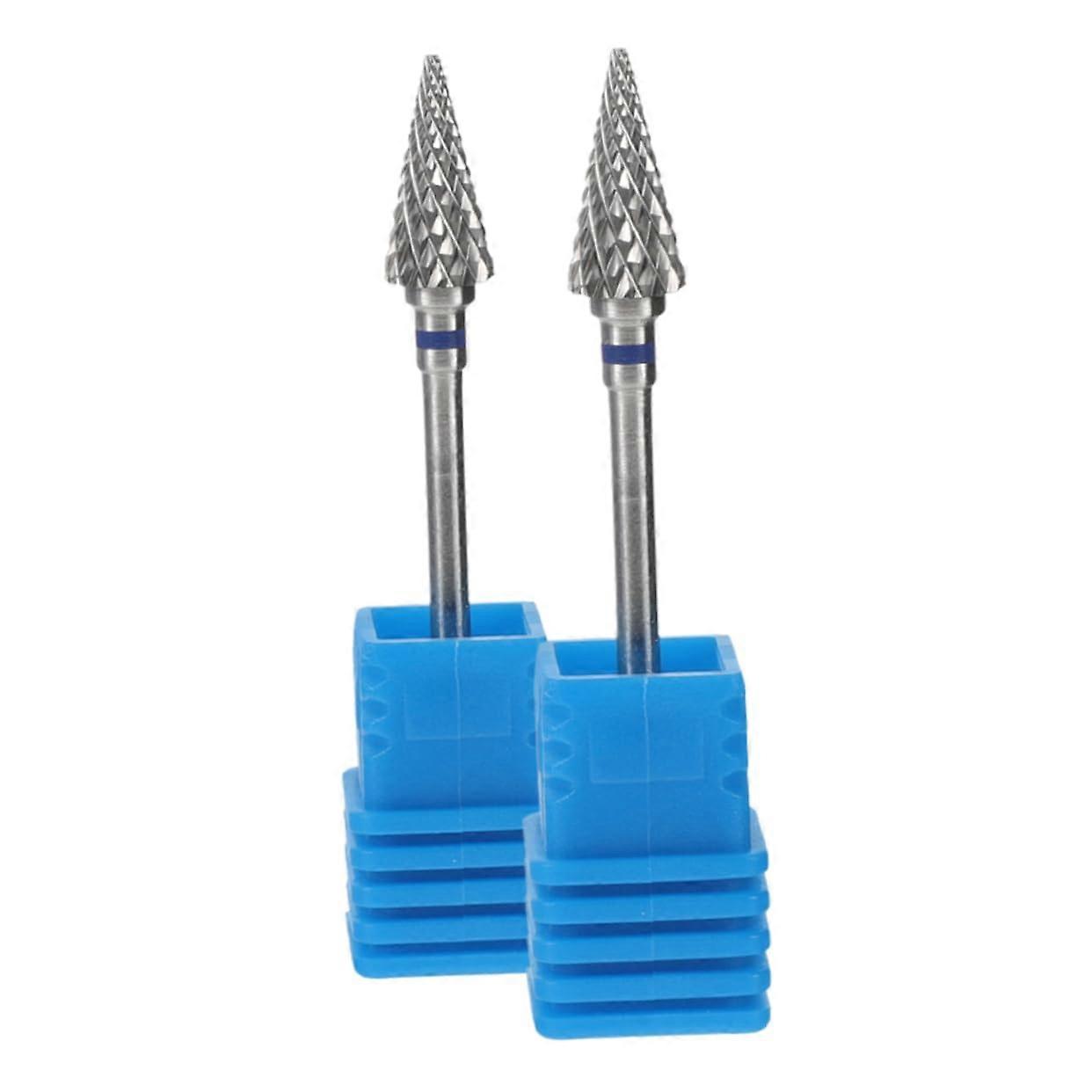 2Pcs Tungsten Nail Drill Bits Set for Professional Cuticle Removal and Gel Polish Surface Prep