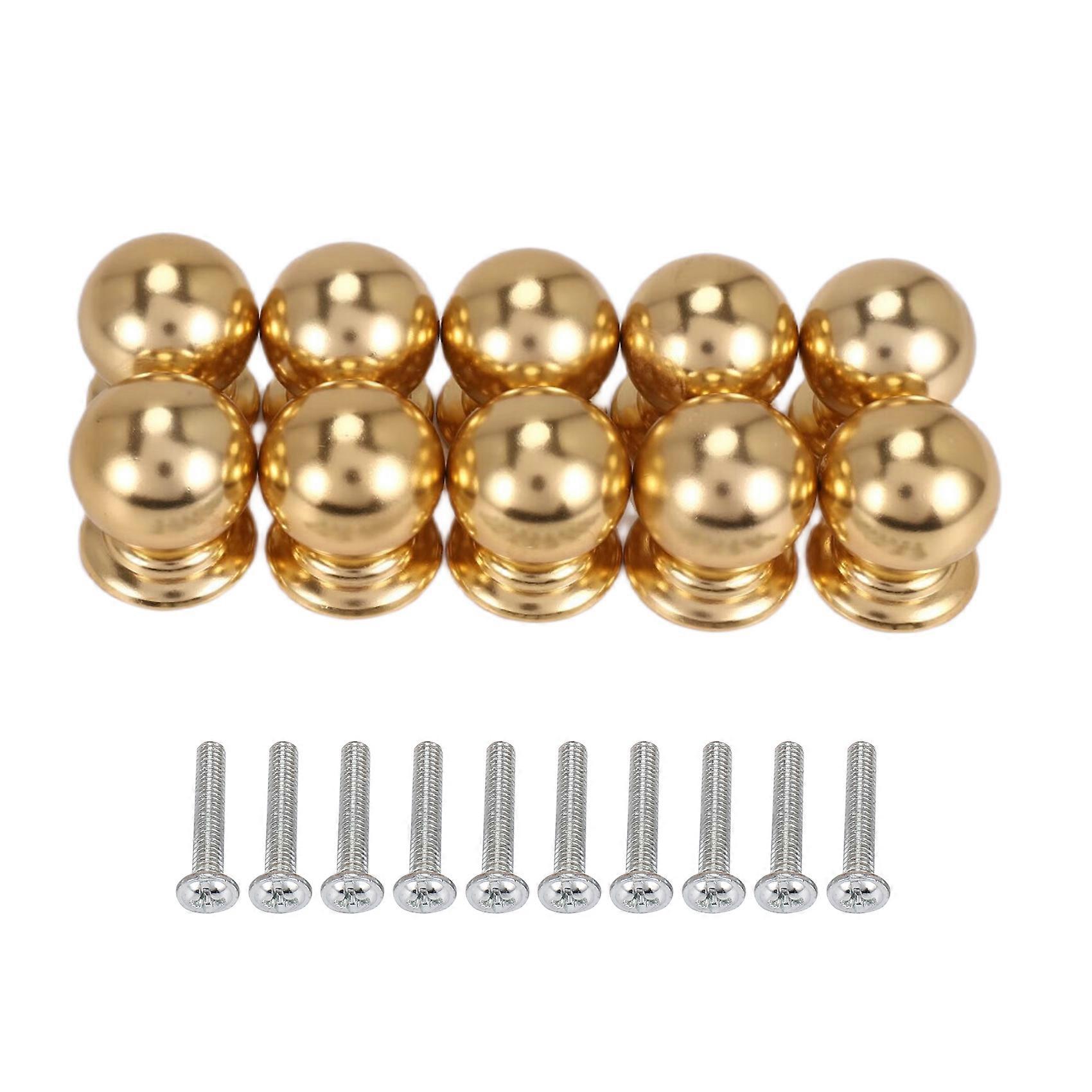 10 Pcs Cabinet Knobs Round Ball Knobs Bathroom Cabinet Knobs Dresser Knobs, Modern Cabinet Hardware for Kitchen Gold