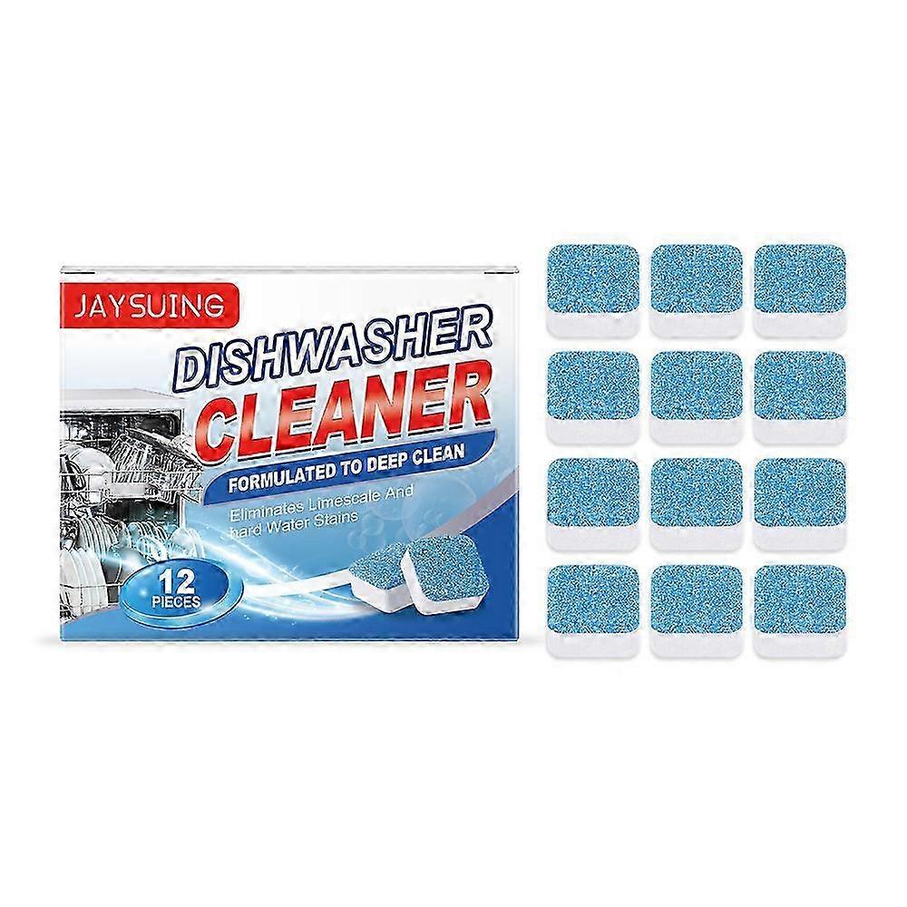 Dishwasher Cleaning Effervescent Tablets, 12 PCS Deep Cleaning Deodorant Tablets