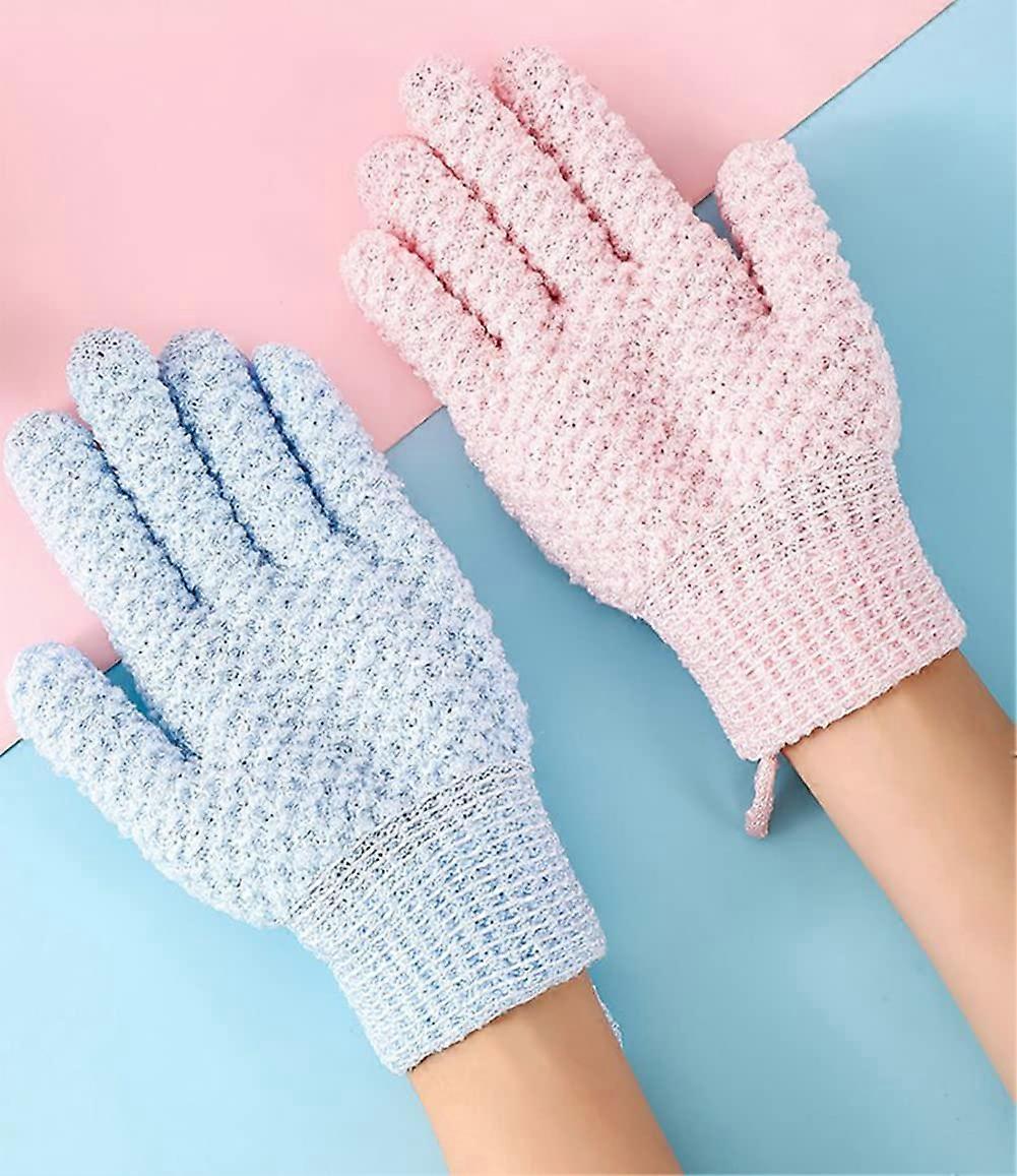 Bath Shower Sponge Set, Nylon Exfoliating Body Scrubber Gloves with Quick Foaming Spiral Texture