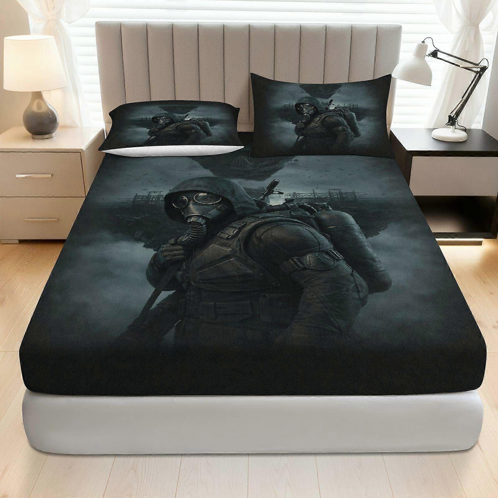 3pcs Dark Tactical Stealth Fitted Sheet Three Piece Set