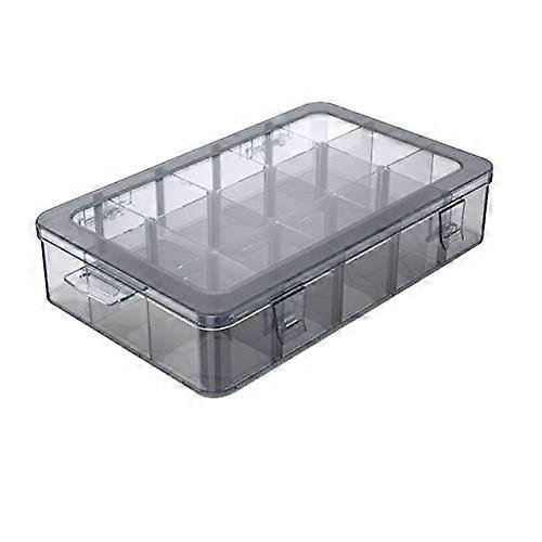 Plastic Storage Organizer Box with 15 Grids, MultiGrid Adjustable Compartment Container for Screws and Small Parts