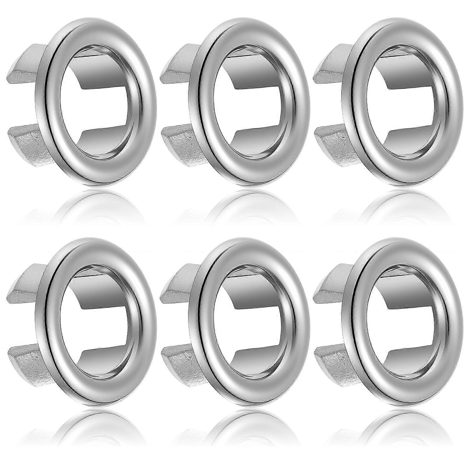 6 Pack Bathroom Sink Overflow Cover Chrome Finish CorrosionResistant Tool Installation