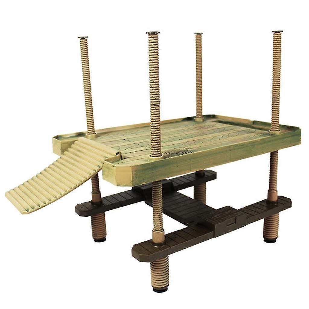 Floating Turtle Basking Platform with Ladder and Suction Cup Base for Aquarium or Tortoise Tank